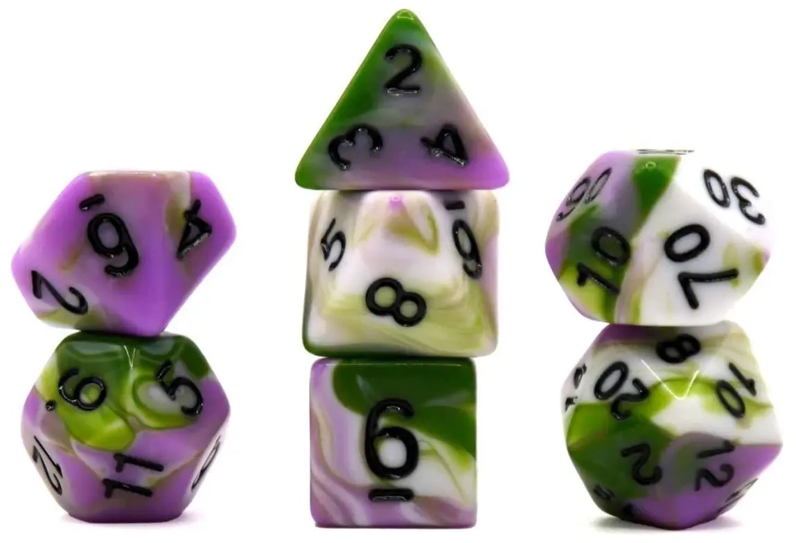 Würfelset Mehrfarbig: The Real Joker (Weiss/Grün/Pink) (7)