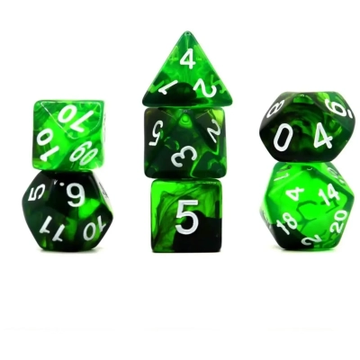 Würfelset Transparent: Nebula Poison (7)