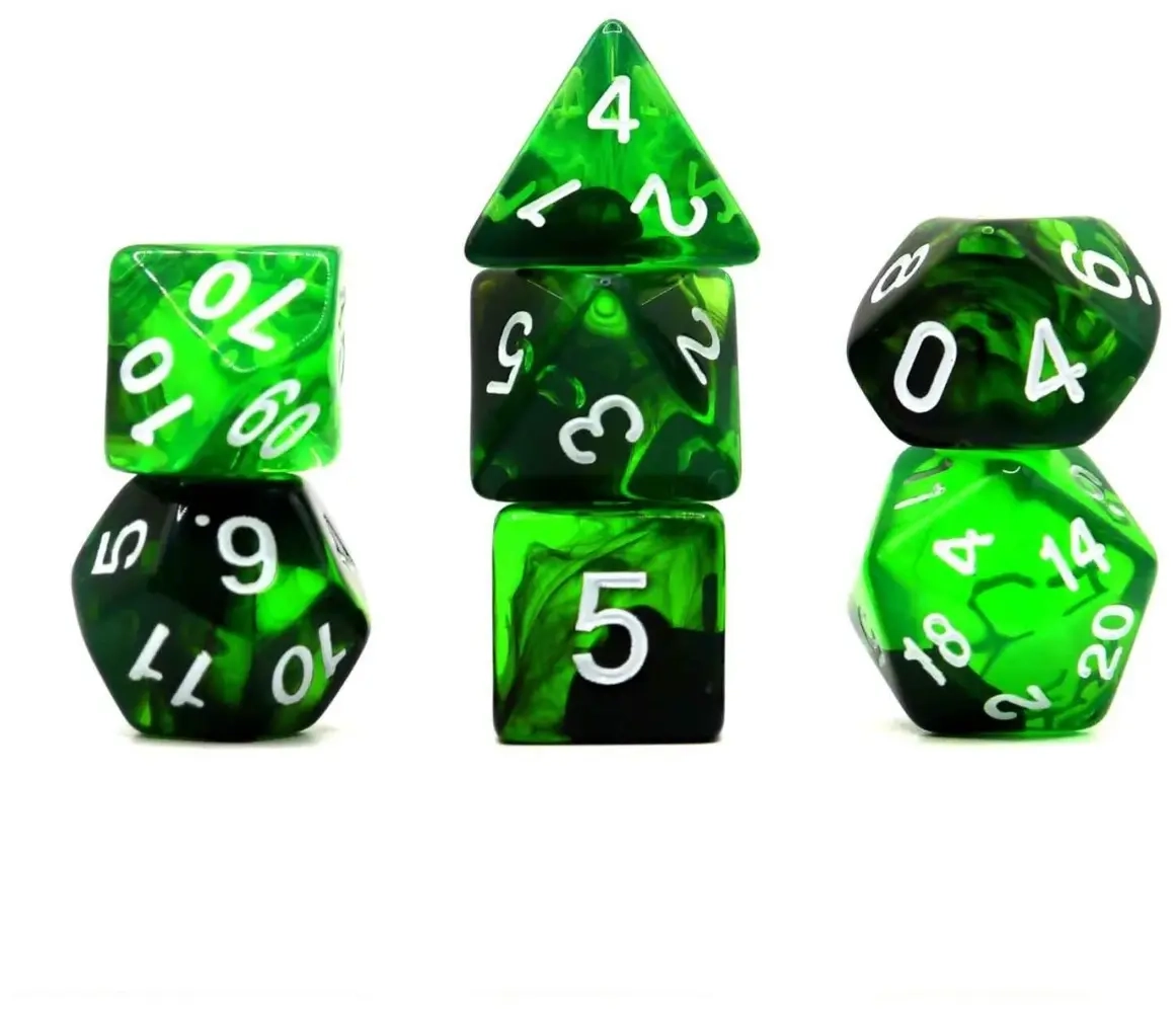 Würfelset Transparent: Nebula Poison (7)