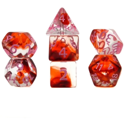 Würfelset Transparent: Nebula Blood  (7)