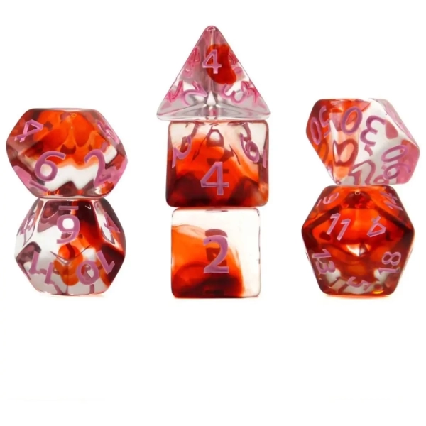 Würfelset Transparent: Nebula Blood  (7)