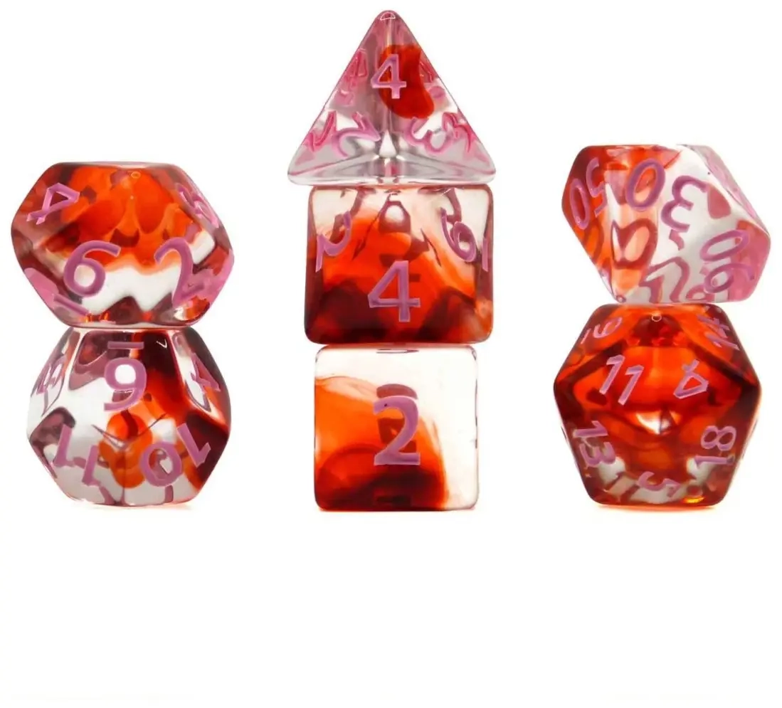 Würfelset Transparent: Nebula Blood  (7)