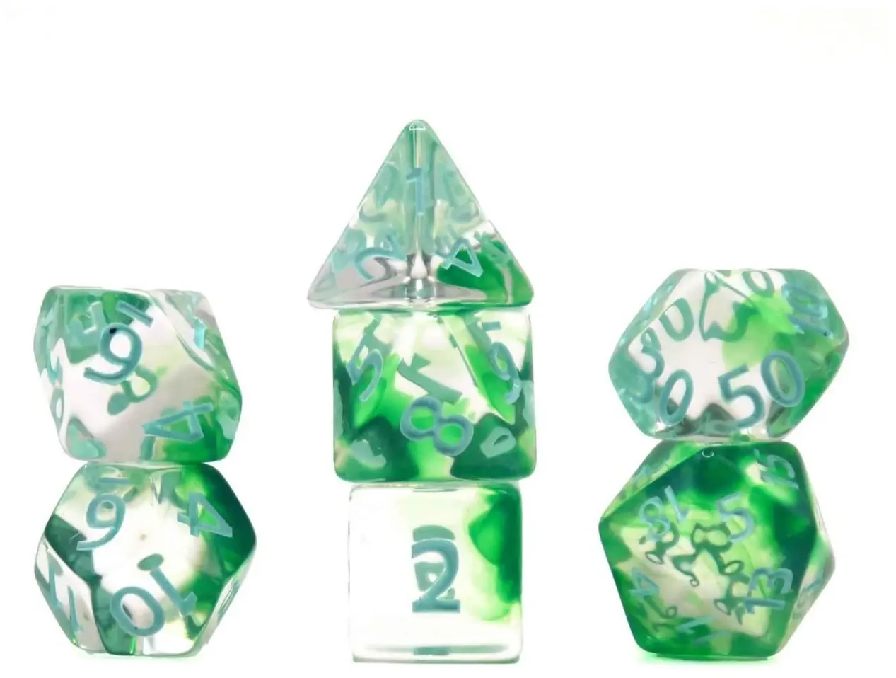 Würfelset Transparent: Nebula Bamboo (7)