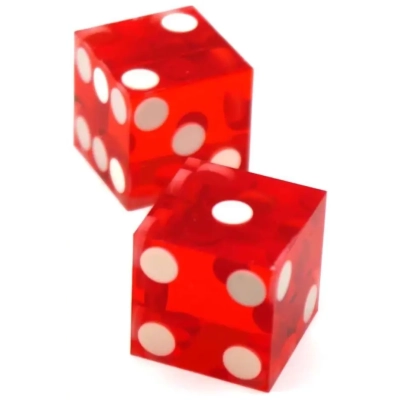 Würfelset D6 Transparent: Casinowürfel (Red)
