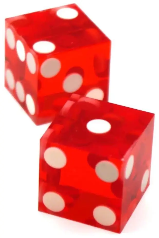 Würfelset D6 Transparent: Casinowürfel (Red)