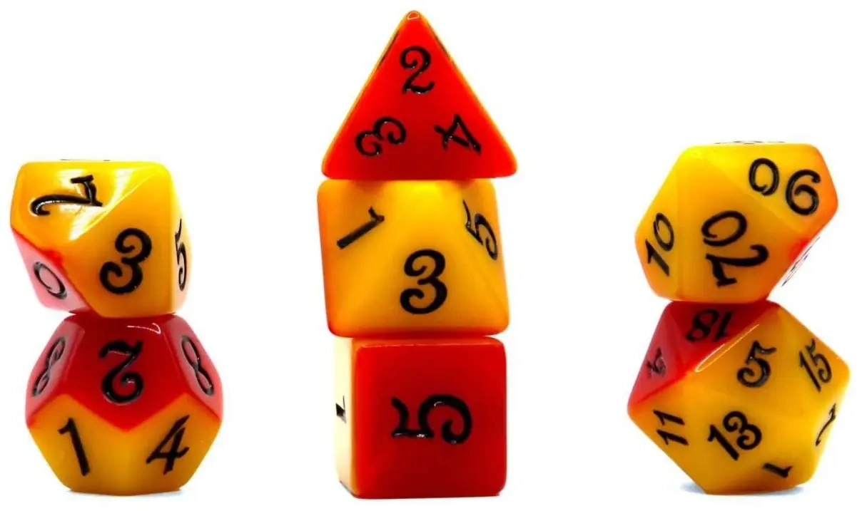 Würfelset Fable: Rumpelstiltskin (Gelb/Rot) (7)
