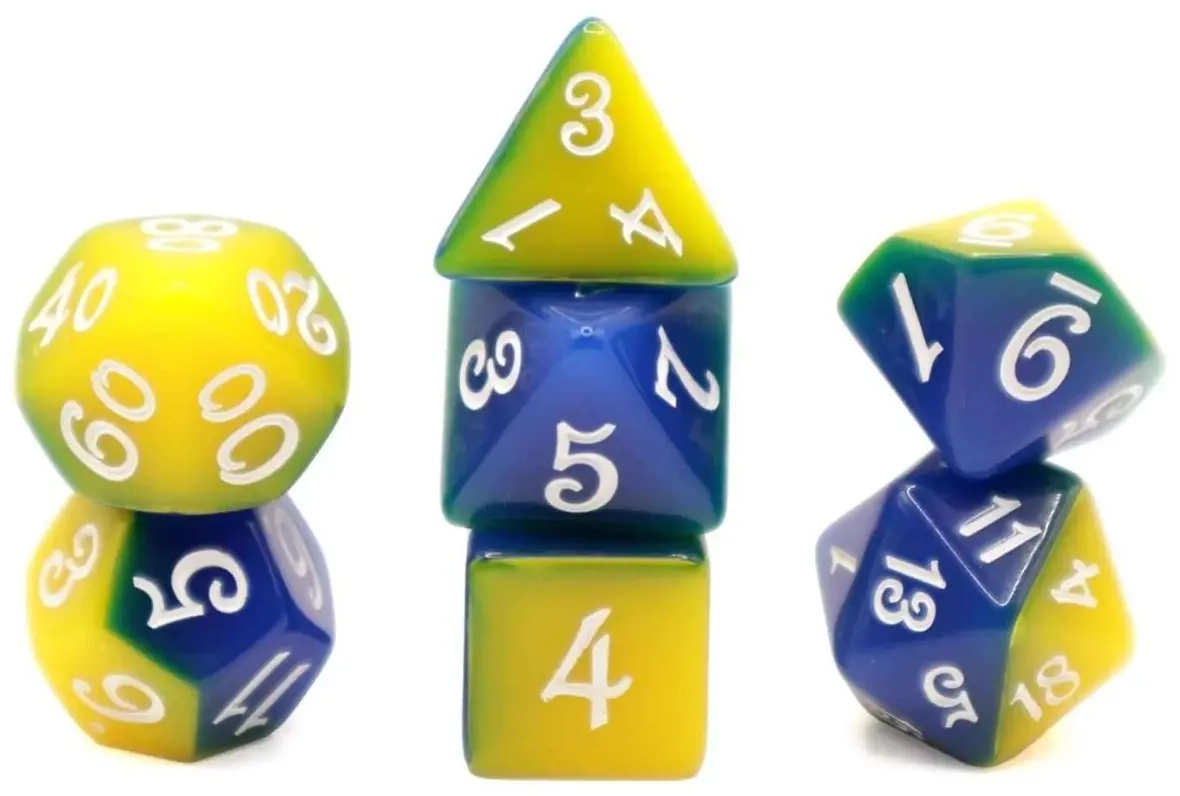 Würfelset Fable: Seven Dwarf (Gelb/Blau) (7)
