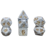 Würfelset Mehrfarbig: Granite White/Gold (7)