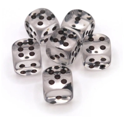 Dice4friends 16mm Würfel D6 Transparent (12)