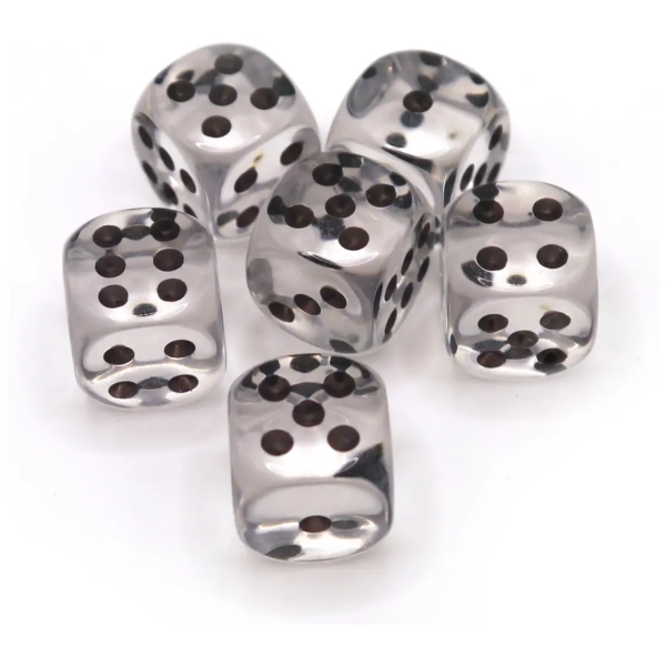Dice4friends 16mm Würfel D6 Transparent (12)