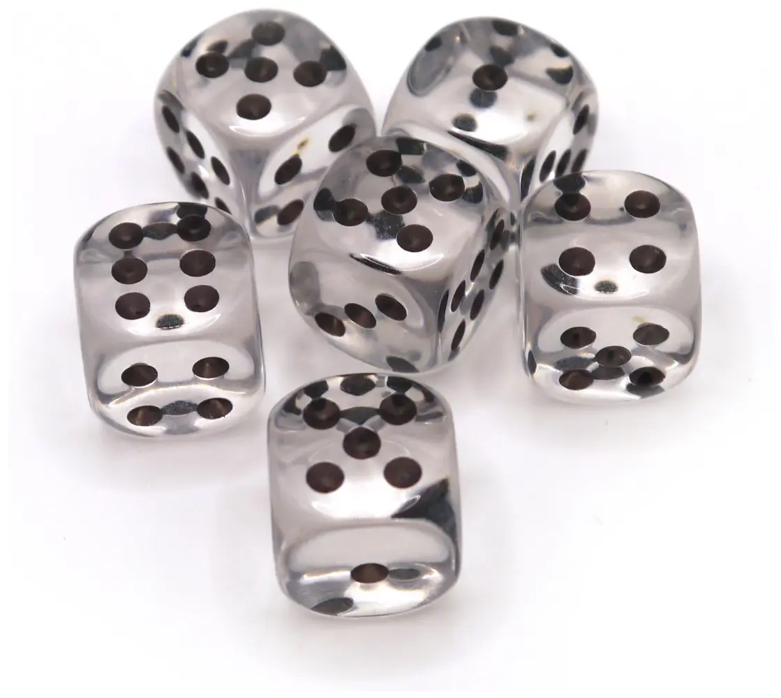 Dice4friends 16mm Würfel D6 Transparent (12)