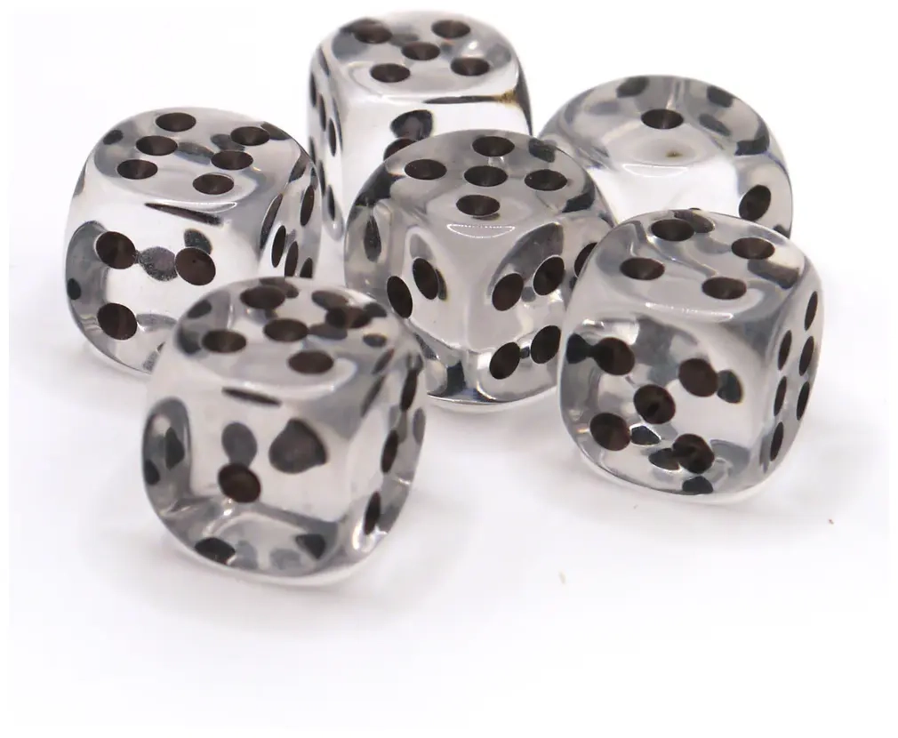 Dice4friends 16mm Würfel D6 Transparent (12)