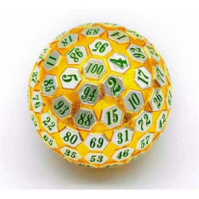 45mm Metal D100 Gold & Silver with Green