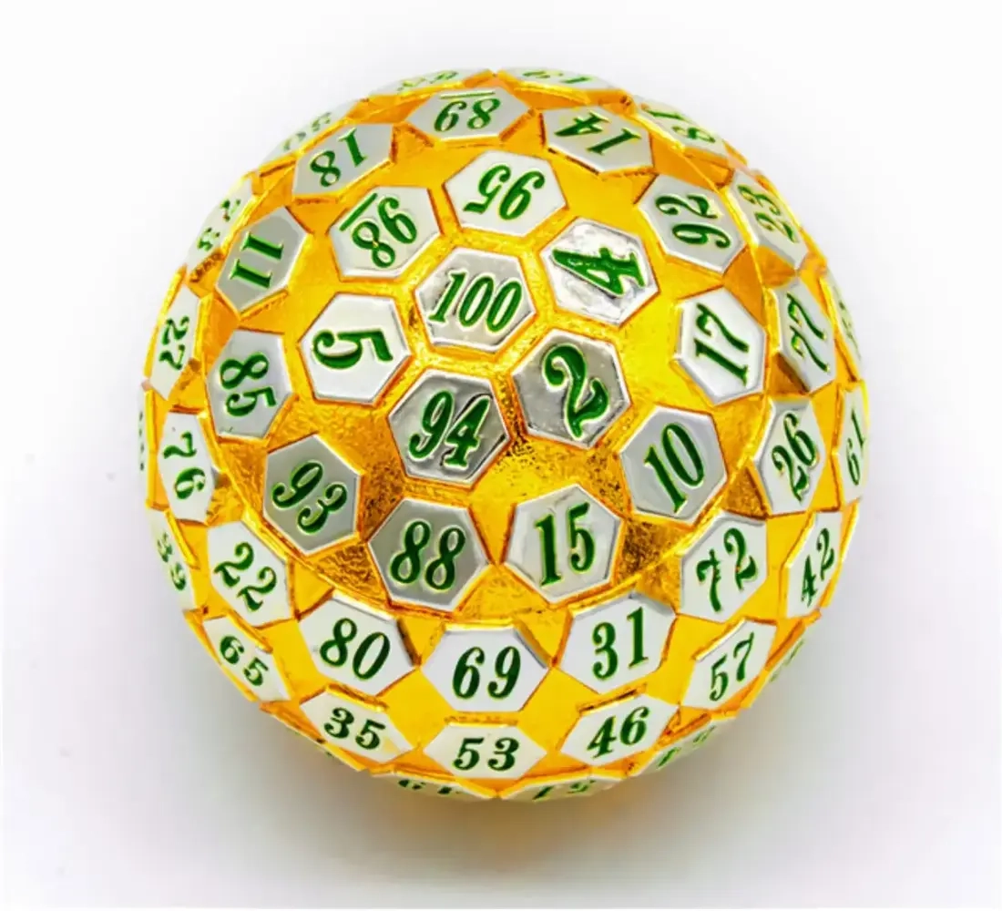 45mm Metal D100 Gold & Silver with Green