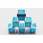 Blue and Silver D6 Metal Dice Set