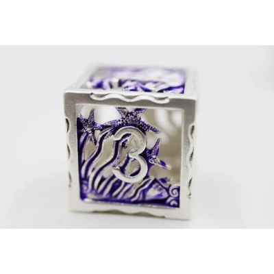 Hollow Seascape Silver & Purple RPG Metal Dice Set (7)