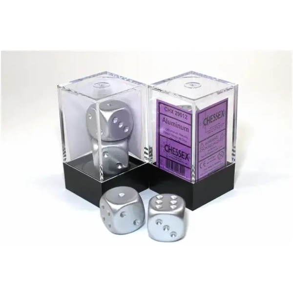 Aluminum-Plated Metallic 16mm d6 with pips Pair (2)