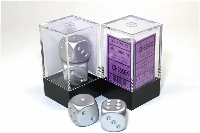 Aluminum-Plated Metallic 16mm d6 with pips Pair (2)