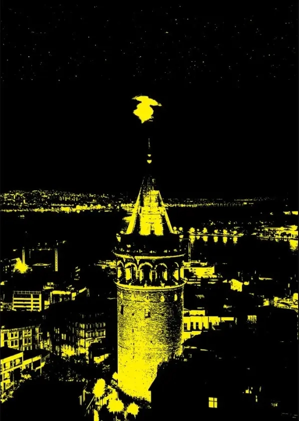 Neon Puzzle - Galata Tower