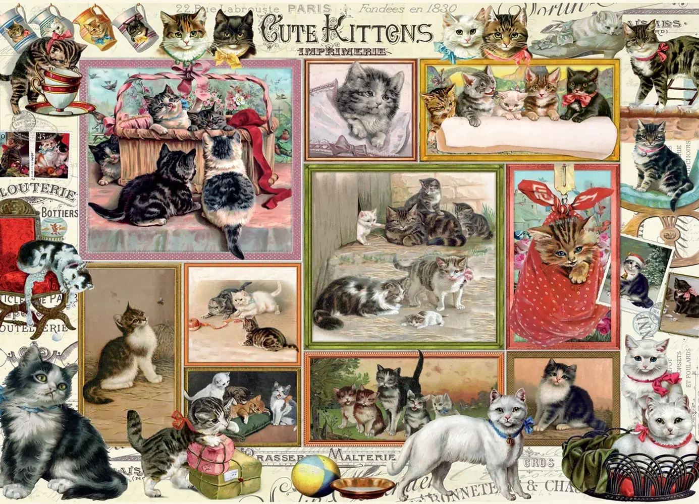 Cute Kittens & Comical Dogs - 2 Puzzles