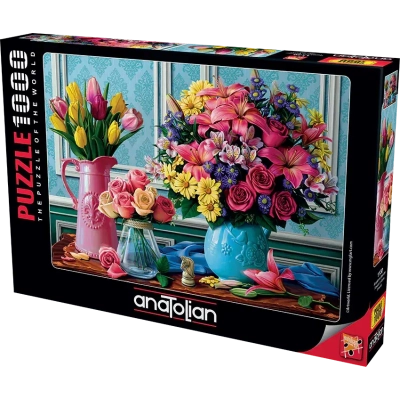 Bunte Blumen in der Vase