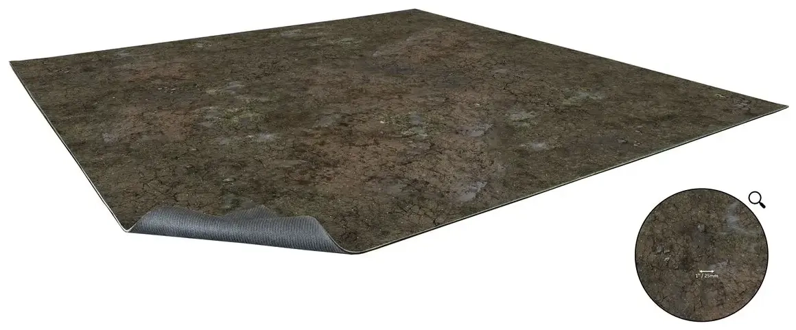 Muddy Streets Gaming Mat 90x90cm Grid