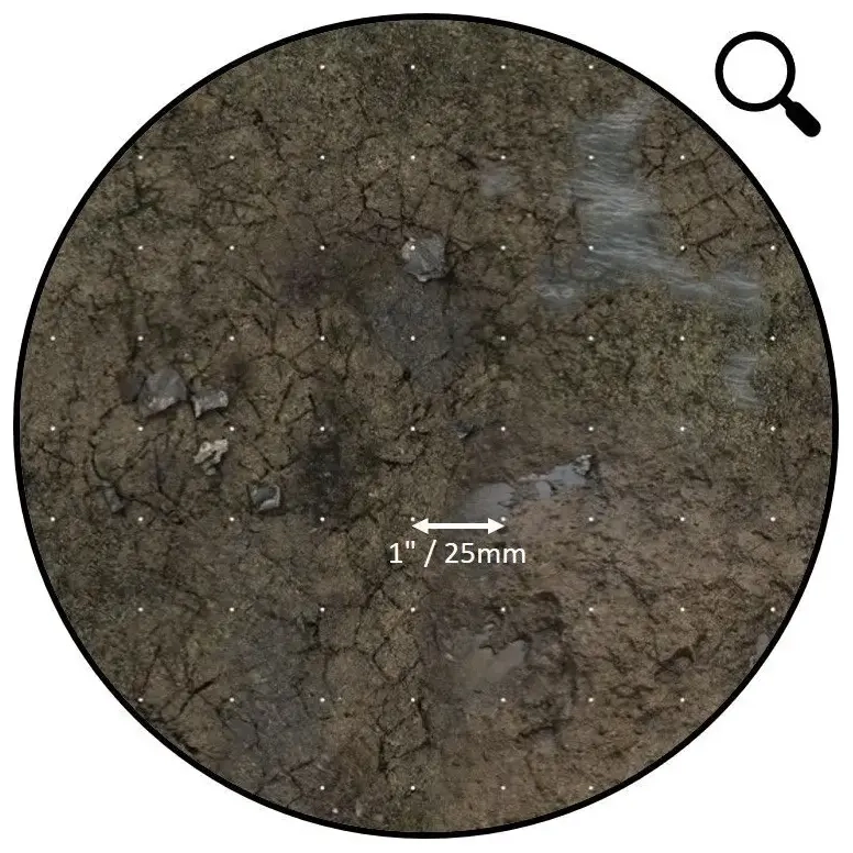 Muddy Streets Gaming Mat 90x90cm Grid