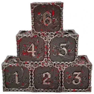 Würfelset D6: Metall Dragon (6)