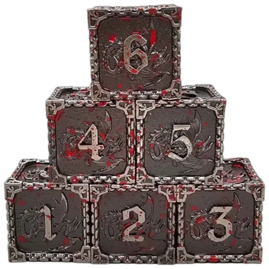 Würfelset D6: Metall Dragon (6)