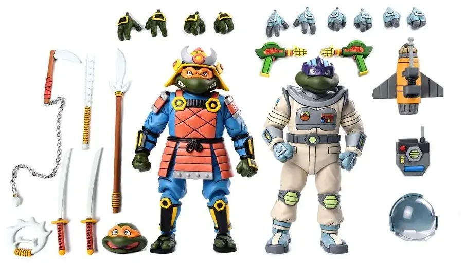 TMNT (Cartoon) – 7” Scale Action Figures - Space Adventure & Samurai Turtles 2 Pack