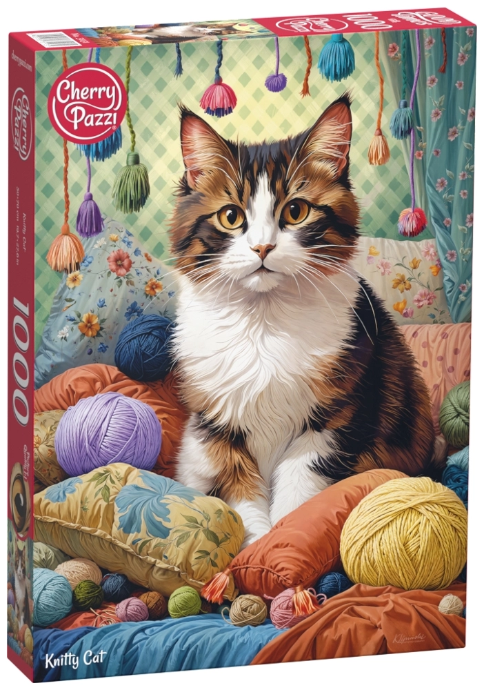Niedliche Katze mit Wollknäuel
