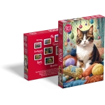 Niedliche Katze mit Wollknäuel