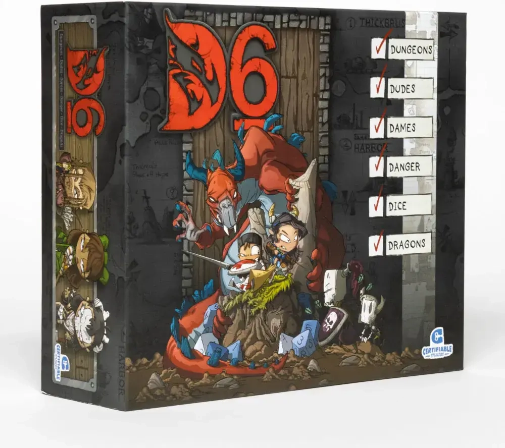 D6 Dungeons Dudes Dames Danger Dice and Dragons - EN