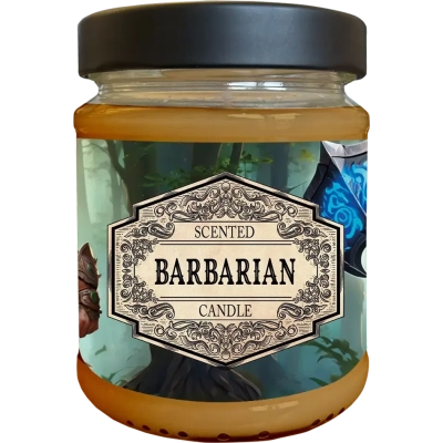 Scented Candle Barbarian with Surprise Dice