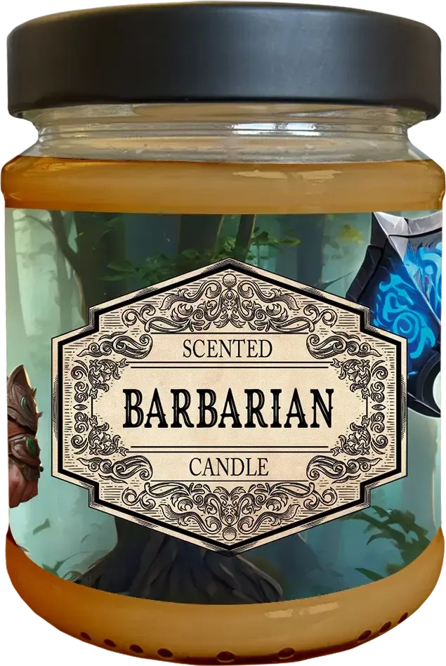 Scented Candle Barbarian with Surprise Dice