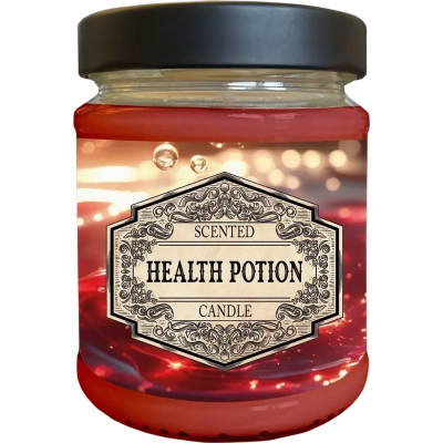 Scented Candle Health Potion with Surprise Dice