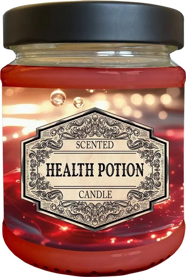 Scented Candle Health Potion with Surprise Dice