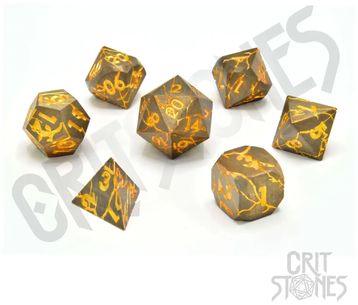 Marred Midas Metal RPG Dice Set (7)