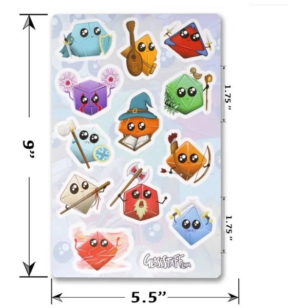 Kawaii Dice Classes Stickers