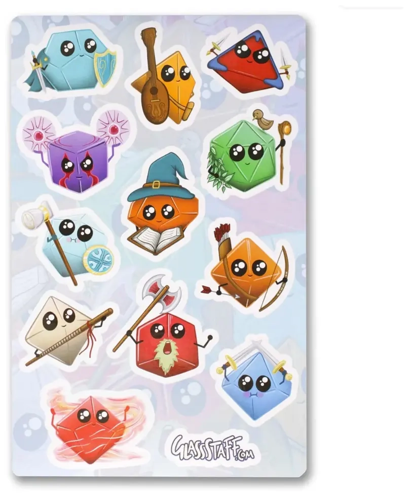 Kawaii Dice Classes Stickers