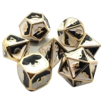 Dragon Forged Black & White w/ Gold Dice Set (7)