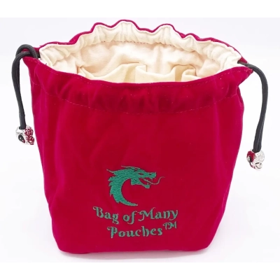 Bag of Many Pouches- Red w/ Green