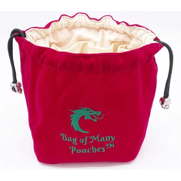 Bag of Many Pouches- Red w/ Green