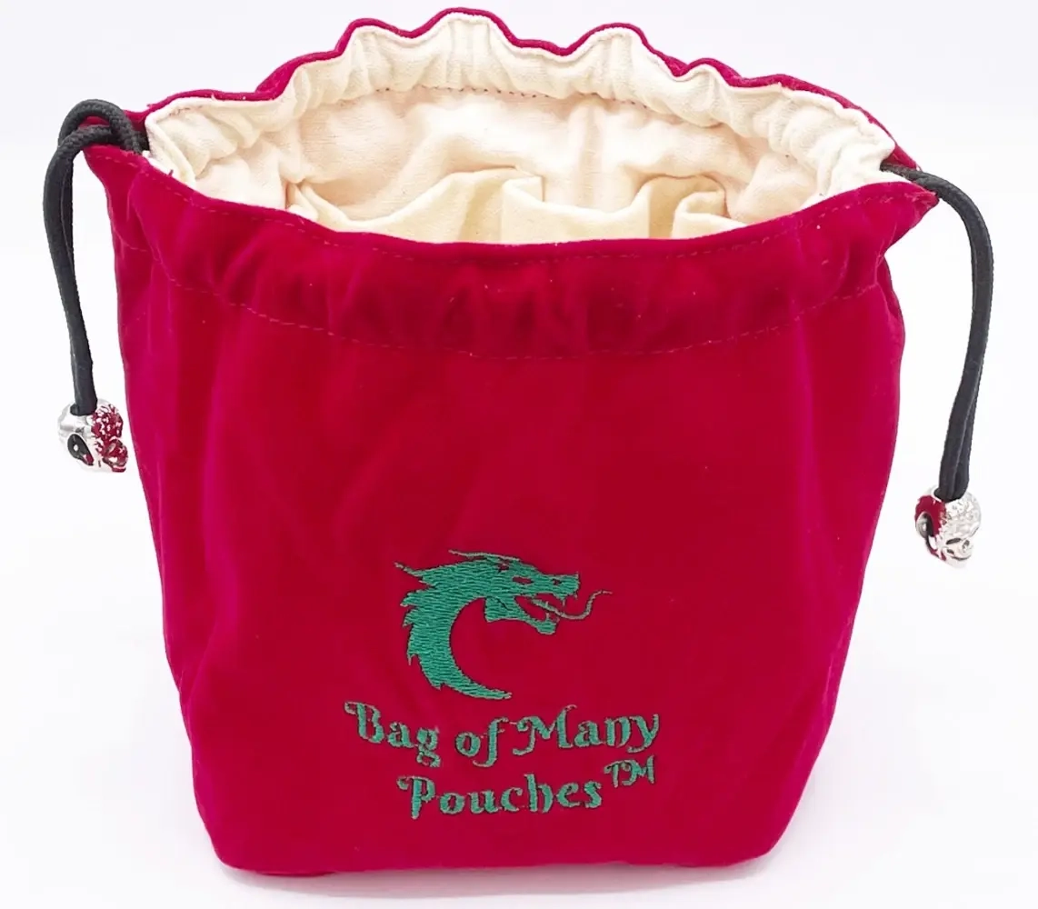 Bag of Many Pouches- Red w/ Green
