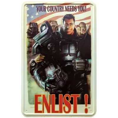 Fallout - Metal Sign „Enlist!“
