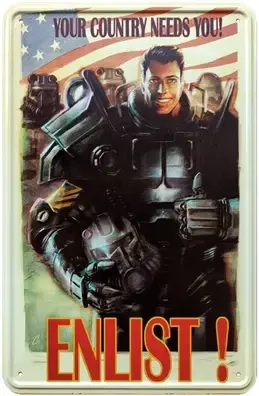 Fallout - Metal Sign „Enlist!“