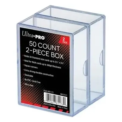 UP - 2-Piece Storage Box - for 50 Cards - Clear (2 Boxes)
