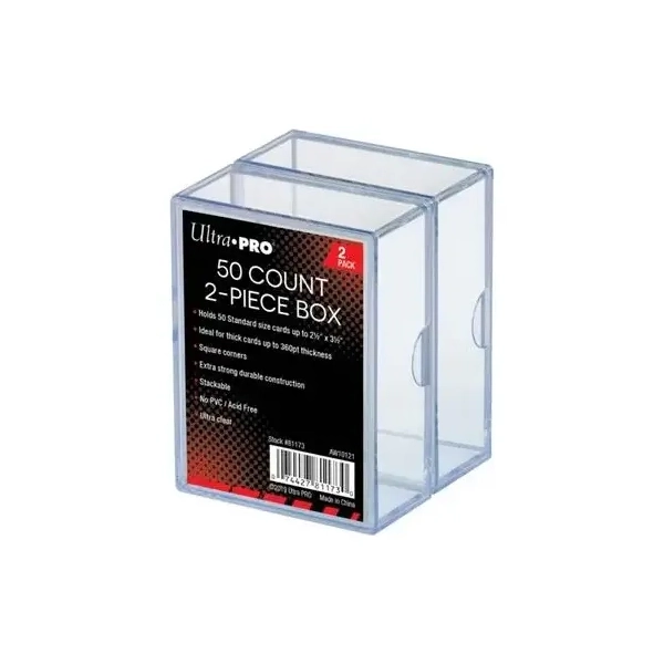 UP - 2-Piece Storage Box - for 50 Cards - Clear (2 Boxes)
