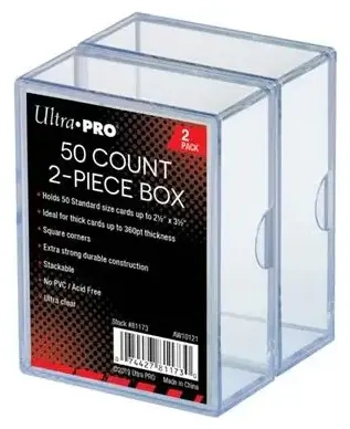 UP - 2-Piece Storage Box - for 50 Cards - Clear (2 Boxes)