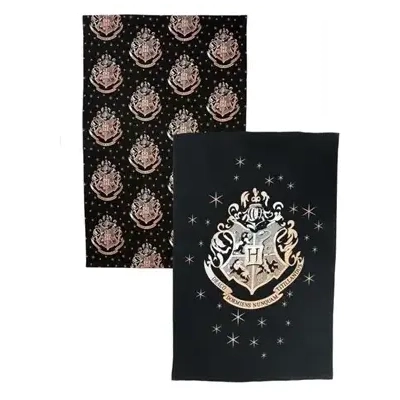 Harry Potter Gold Hogwarts Twin Pack Tea Towel